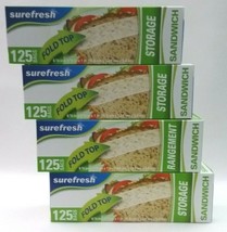 4 X BRAND New SEALED Box of 125 Bags Sandwich Fold Top bag Size 6.5 in X... - $461.16 MXN