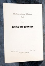 This is My Country Program - Streator Township High School April 13, 1951 - £1.99 GBP