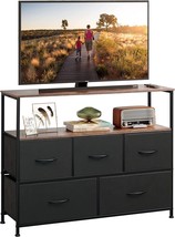 The Wlive Dresser Tv Stand, Entertainment Center With Fabric Drawers, Media - £65.52 GBP