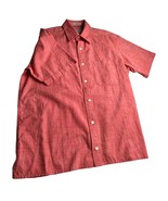 Orvis Men Shirt Short Sleeve Button Up Salmon Pink 100% Cotton Large L - £12.60 GBP