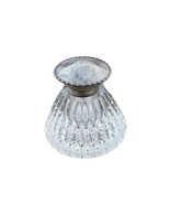 Antique 19c Heavy brilliant Cut Glass Inkwell Sterling Lid monogrammed  - $252.45