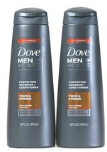 2 Dove 12 Oz Men Care 2 In 1 Formula Thick Strong Fortify Shampoo &amp; Cond... - £17.95 GBP