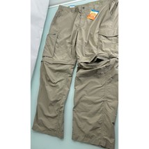 Columbia Men Convertible Cargo Pants Ripstop Beige 100% Nylon Omni Shade 42X30 - $39.57