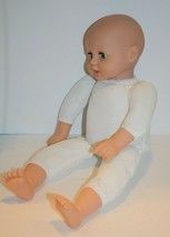 Vinyl Head Arms Legs Baby Doll 18&quot; Blue Sleep Eyes Cloth Body Open Mouth JY1801 - £21.65 GBP