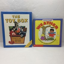 Vintage Lot 2 Kids Books Weather Picture Magic Tabs The Toy Box Lift Loo... - £7.86 GBP