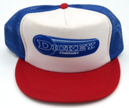 Vintage Dickey Company Chicago Mesh Snapback Trucker Hat NOS Red White Blue - £15.25 GBP