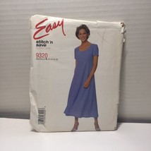 Easy Stitch &#39;n Save 9320 Size 12-18 Misses&#39; Dress - £10.05 GBP