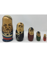 VTG Russian Set of 5 Matryoshka Nesting Dolls Leaders USSR Yeltsin Stali... - £51.24 GBP