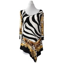 Frank Lyman Animal Print Top Womens 8 Leopard Zebra - £38.64 GBP