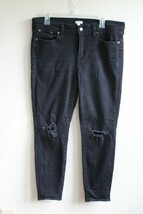 J. Crew Factory 32 Black Distressed Skinny Cotton Stretch Jeans E3041 - £19.85 GBP