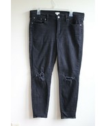 J. Crew Factory 32 Black Distressed Skinny Cotton Stretch Jeans E3041 - £19.42 GBP