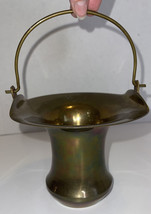 VTG Solid Brass Urn Bucket Basket Pail with Handle Coal /ash 4.5” Tall - £11.17 GBP