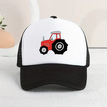 Casual Trendy Cartoon Tractor Mesh Stitching Cap - $15.93