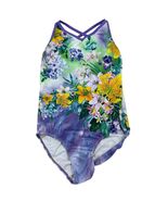 Sylvia P Adult XS Kyla Lilac Yellow Floral Crossback Gymnastics Leotard - €39,33 EUR