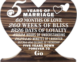 5Th Anniversary Wood Plaque, Gift Wood Plaque Heart, Heart Wood Sign, Un... - $26.01