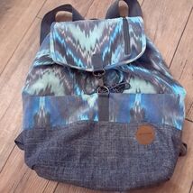 Dakine Ryder Backpack 24L blue chevron grey gray ikat canvas drawstring Bag - $49.00