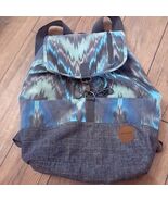 Dakine Ryder Backpack 24L blue chevron grey gray ikat canvas drawstring Bag - $49.00