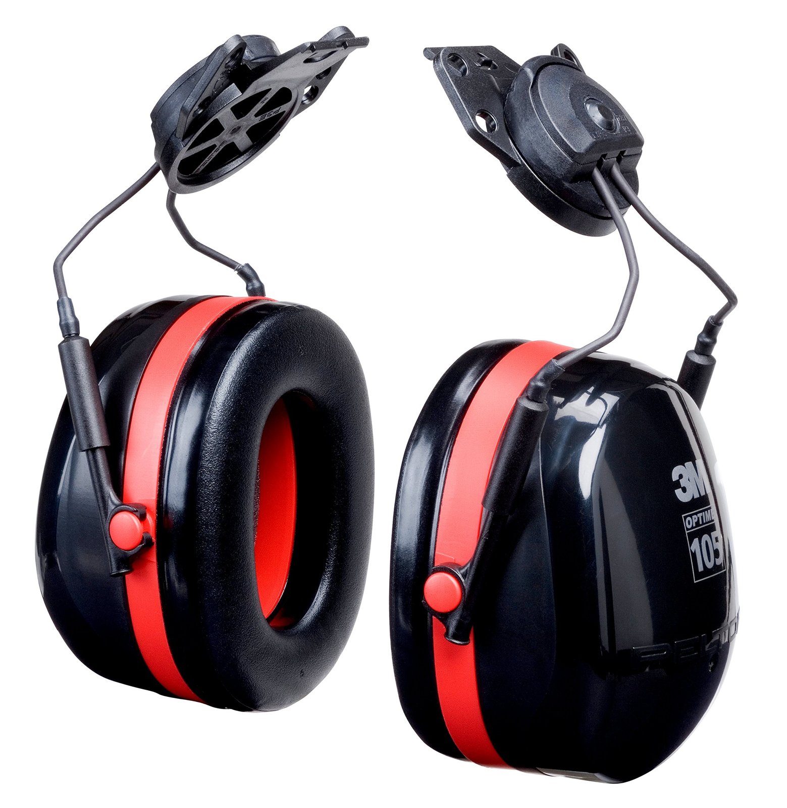 3M Peltor Optime H10P3E-01 Black/Red Hard Hat Mounted Foam Protective Earmuffs -