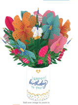 Lovepop Birthday Flower Bouquet Pop Up 3D Paper Flowers - $29.95