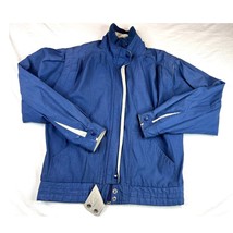 Vintage Saxton Hall Jacket Womens Medium Blue Zip Up Lightweight Retro Y2K - $9.50