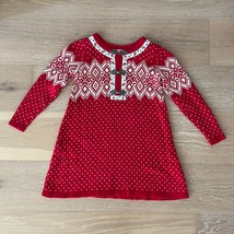 Hanna Andersson Sno Happy Sweater Dress Nordic Red Sz 5 - $39.99
