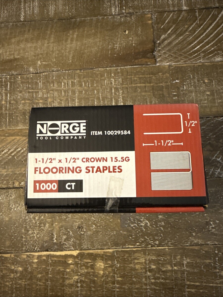 Norge 1.5&quot; X 1/2&quot; Crown 15.5G Flooring Staples 1000CT - $25.62