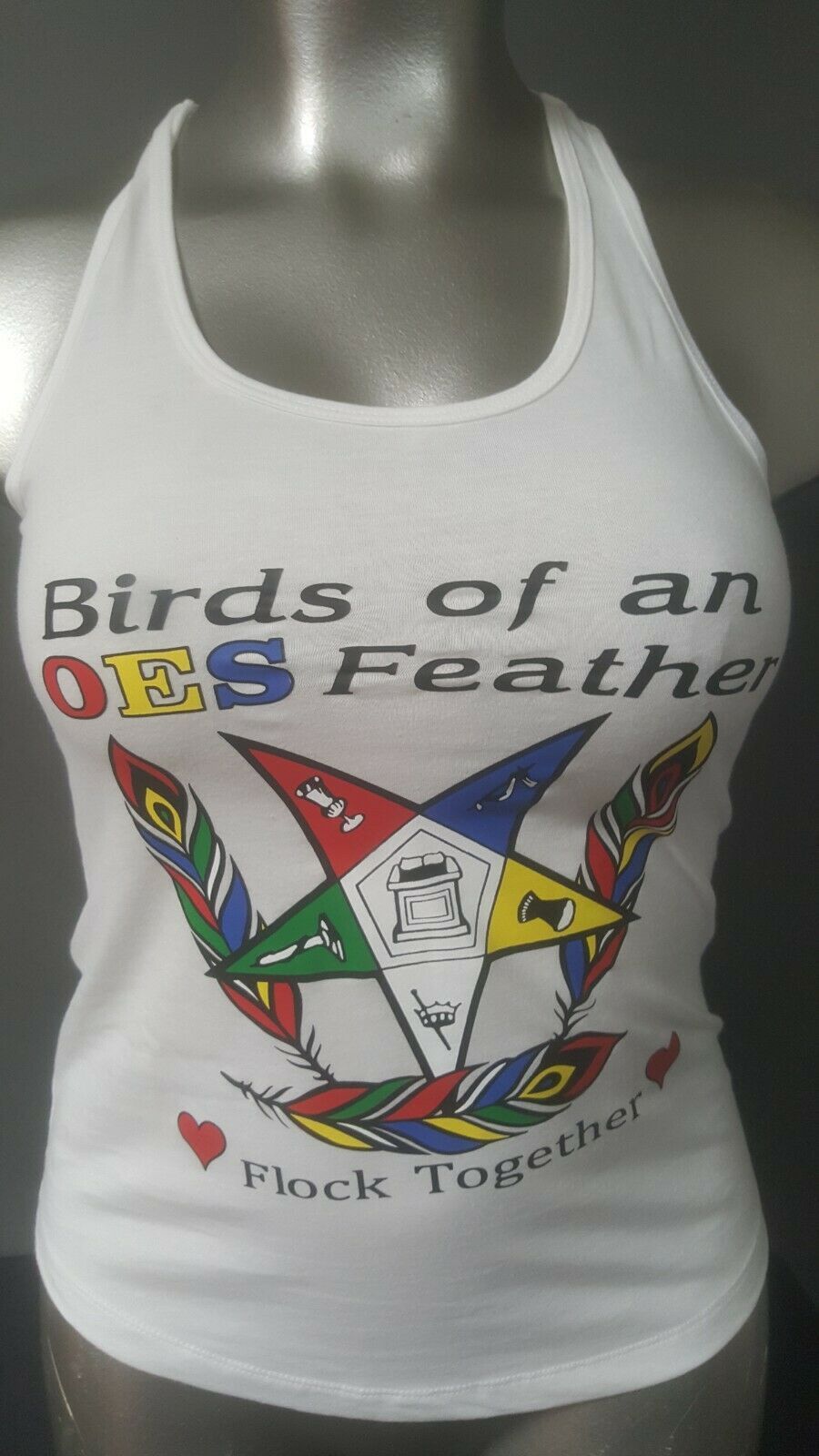 Order of the Eastern Star Tank Top  White OES Women&#39;s TANK TOP  - $18.99