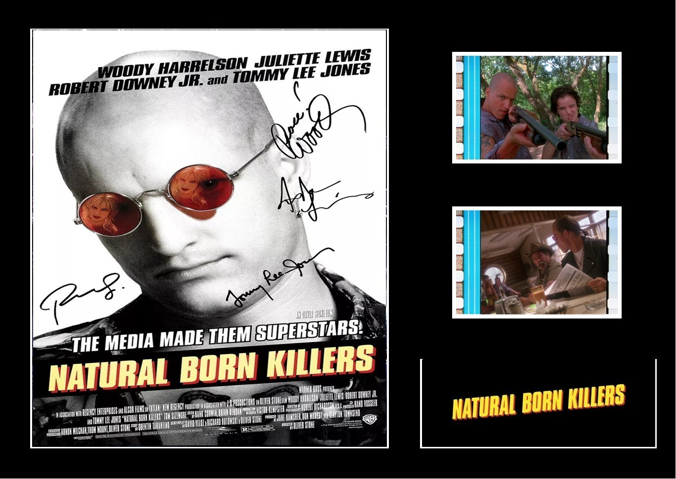 Natural Born Killers Film Cell Display Cast Signed Amazing With COA Item image 2