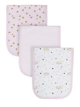 Gerber Organic Cotton Interlock Terry Burp Cloths, 3Pk (Baby Girl), Pink Hearts - $11.95