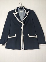 John Meyer Womens Navy Blazer Jacket Size 12 Polyester - £24.29 GBP