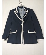 John Meyer Womens Navy Blazer Jacket Size 12 Polyester - £24.34 GBP