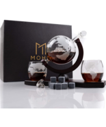 Moho Premium Whiskey Decanter Gift Set , Handmade Globe Decanter Set , 2... - $44.45