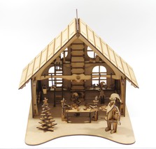 3D Christmas Puzzle | Santa&#39;s Workshop Puzzle | 3mm MDF Wood Board 3D Pu... - £35.41 GBP