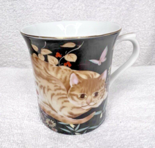 1984 Cathy Takahashi San Francisco Cat Kitten Flowers Coffee Mug NOS w F... - €25,67 EUR