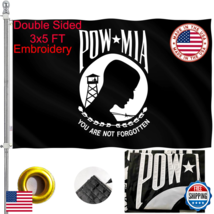 ZEKVY Embroidered Pow Flag 3x5 Outdoor Made in USA - Double Sided Heavy ... - $76.48