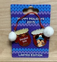 DLR Happy Holidays 2015 Mickey Mittens Pin #112006 LE 1000 Disneyland Hotel - $24.18