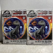 2-Jurassic World 18” Mylar Balloons Not Inflated New - £9.48 GBP