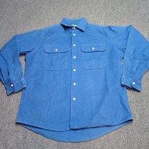 VTG Gander Mountain Shirt Farah Fawcett Swimsuit Graphic Flannel Blue Large - £25.28 GBP