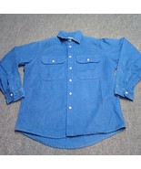 VTG Gander Mountain Shirt Farah Fawcett Swimsuit Graphic Flannel Blue Large - £25.77 GBP