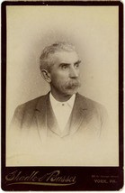 Circa 1890&#39;S Cabinet Card Of Older Man Mustache In Suit Shadle &amp; Busser York Pa - £9.73 GBP