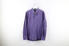 Kenneth Cole Mens Large Faded Super Slim Fit Collared Button Down Shirt Plaid - £19.74 GBP