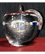Crystal Apple Paper Weight Astral Full Lead Clear Glass - $16.83