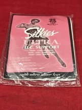 Large Vtg Silkies Ultra Pantyhose Tlc Support w/ Ultra Sheer Legs Nude Usa Made - £7.00 GBP