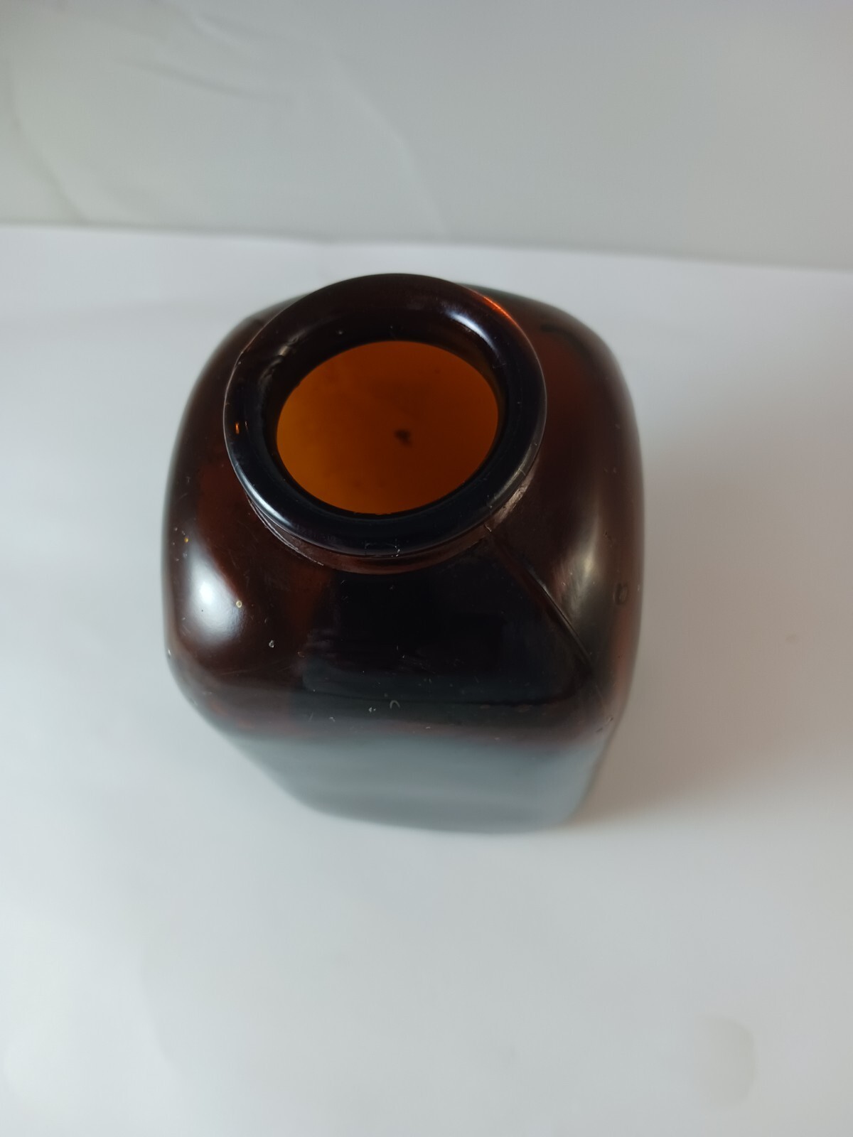 SNUFF JAR BROWN/AMBER, 2 DOT GLASS SNUFF JAR, VINTAGE Item image 8