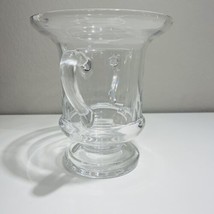 Mario Cioni Vase Crystal Large Pedestal Double Handles Glass Italy Urn T... - $246.51