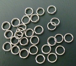 5mm Wht Gold Plated split rings jump rings 24 pcs great for charms bails... - £1.51 GBP