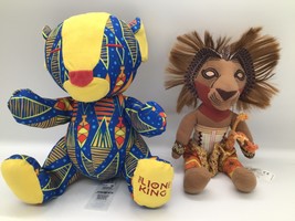 DISNEY Lion King Plush Lot Simba Broadway 12 in and African Print Bear 1... - $456.65 MXN