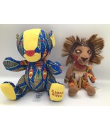 DISNEY Lion King Plush Lot Simba Broadway 12 in and African Print Bear 1... - $453.86 MXN