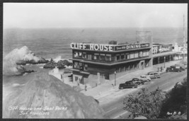 San Francisco, CA RPPC 1940s Cliff House &amp; Seal Rocks - Zan Photo #B-8 - $12.25