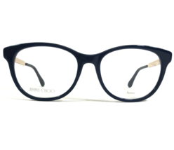 Jimmy Choo Eyeglasses Frames JC202 PJP Navy Blue Gold Cat Eye Crystals 52-17-145 - £109.78 GBP